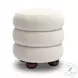 Stefanie Cream Velvet Ottoman