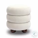 Stefanie Cream Velvet Ottoman