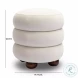 Stefanie Cream Velvet Ottoman