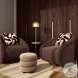 Stefanie Taupe Velvet Ottoman