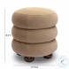 Stefanie Taupe Velvet Ottoman