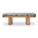 Ollie Olive Green Leopard Jacquard Bench
