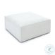Mindy Cream Chenille Basketweave Square Ottoman