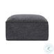Mindy Charcoal Chenille Basketweave Square Ottoman