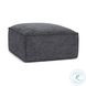 Mindy Charcoal Chenille Basketweave Square Ottoman