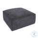 Mindy Charcoal Chenille Basketweave Square Ottoman