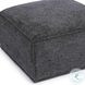 Mindy Charcoal Chenille Basketweave Square Ottoman