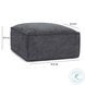 Mindy Charcoal Chenille Basketweave Square Ottoman