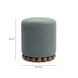 Dex Dark Olive Green Performance Vegan Mohair Upholstered Round Ottoman