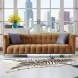 Bea Cognac Velvet 91" Sofa