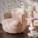 Wolfie Light Blush Velvet Swivel Chair