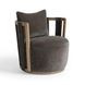 Paolo Chocolate Brown Upcycled Swivel Chair