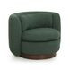 Nura Forest Green Upholstered Swivel Accent Chair with Pillow