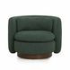 Nura Forest Green Upholstered Swivel Accent Chair with Pillow