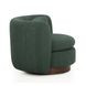 Nura Forest Green Upholstered Swivel Accent Chair with Pillow