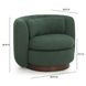 Nura Forest Green Upholstered Swivel Accent Chair with Pillow