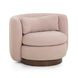 Nura Pink Upholstered Swivel Accent Chair with Pillow