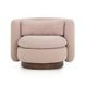Nura Pink Upholstered Swivel Accent Chair with Pillow