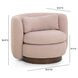 Nura Pink Upholstered Swivel Accent Chair with Pillow
