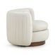 Nura Cream Performance Fabric Upholstered Swivel Accent Chair with Pillow