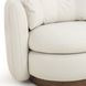 Nura Cream Performance Fabric Upholstered Swivel Accent Chair with Pillow