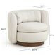 Nura Cream Performance Fabric Upholstered Swivel Accent Chair with Pillow
