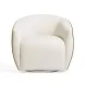 Jordan Cream and Chocolate Brown Performance Fabric Upholstered Swivel Accent Chair