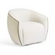 Jordan Cream and Chocolate Brown Performance Fabric Upholstered Swivel Accent Chair