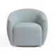 Jordan Baby Blue and Cream Performance Fabric Upholstered Swivel Accent Chair