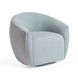 Jordan Baby Blue and Cream Performance Fabric Upholstered Swivel Accent Chair