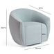 Jordan Baby Blue and Cream Performance Fabric Upholstered Swivel Accent Chair