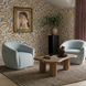 Jordan Baby Blue and Cream Performance Fabric Upholstered Swivel Accent Chair