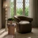 Madison Mink Performance Fabric Upholstered Swivel Accent Chair