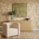 Curves Peach Performance Fabric Upholstered Swivel Accent Chair
