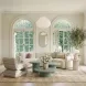 Senna Taupe and White Upholstered Accent Chair