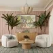 Jasmine Cream Performance Fabric Upholstered Swivel Accent Chair