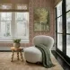 Pucker Warm Gray Performance Fabric Upholstered Accent Chair