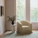 Shag Me Tan Upholstered Swivel Accent Chair