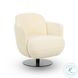Solange Cream Velvet Swivel Chair