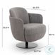 Solange Gray Textured Weave Swivel Chair