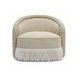 Pamela Tan Performance Fabric Upholstered Swivel Tassel Lounge Chair