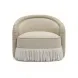 Pamela Tan Performance Fabric Upholstered Swivel Tassel Lounge Chair