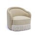 Pamela Tan Performance Fabric Upholstered Swivel Tassel Lounge Chair