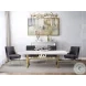 Adeline White and Gold Dining Table