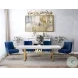 Adeline White and Gold Dining Table