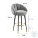 Myla Light Grey Swivel Bar Stool