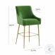 Beatrix Green Velvet Counter Height Stool With Gold Legs