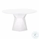 Iris White Glass Dining Table
