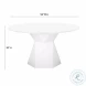 Iris White Glass Dining Table
