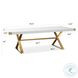 Adeline White and Gold Dining Table